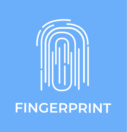 Personal fingerprint personal data protection symbol Vector flat cartoon graphic design isolated illustration conceptのイラスト素材