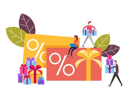 Loyalty sale personal card concept. Vector graphic design flat cartoon illustrationのイラスト素材
