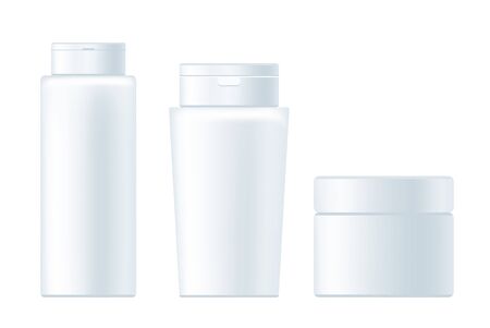 Shampoo shower clean bottle isolated set. Vector flat graphic design illustrationのイラスト素材