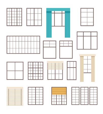 Window line isolated set. Vector flat graphic design cartoon illustrationのイラスト素材