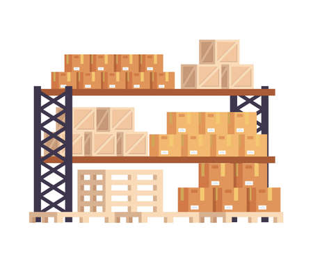 Stock isolated box concept. Vector flat graphic design illustrationのイラスト素材