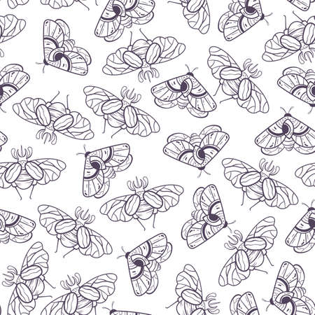 Bugs magic boho seamless vector flat graphic design illustration patternのイラスト素材