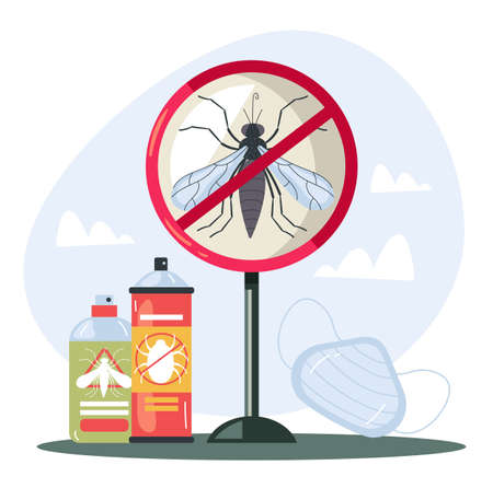 Disinfection pest control vector flat graphic design illustrationのイラスト素材