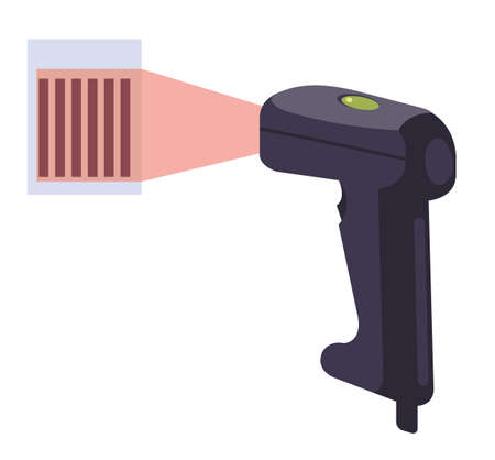 Barcode reader isolated concept. Vector flat cartoon graphic design illustrationのイラスト素材
