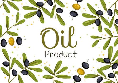 Olive oil banner poster cover frame concept. Vector flat graphic design element illustrationのイラスト素材