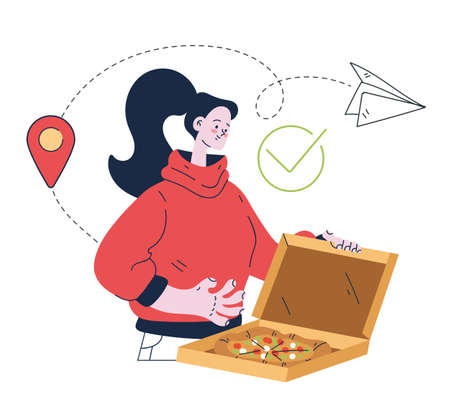 Food grocery fast food delivery concept. Vector flat graphic design illustrationのイラスト素材