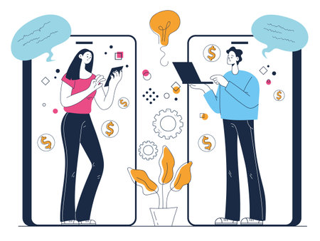 Business support consulting financial advice start up development investor management isolated concept. Vector cartoon design element illustrationのイラスト素材