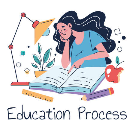 Online home school study education student university learning training abstract concept. Vector graphic design illustrationのイラスト素材