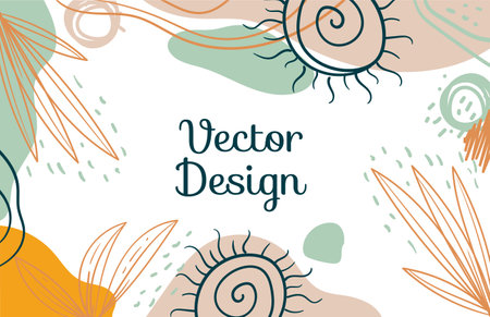Flower floral boho esoteric style abstract background concept. Graphic design element vector illustrationのイラスト素材