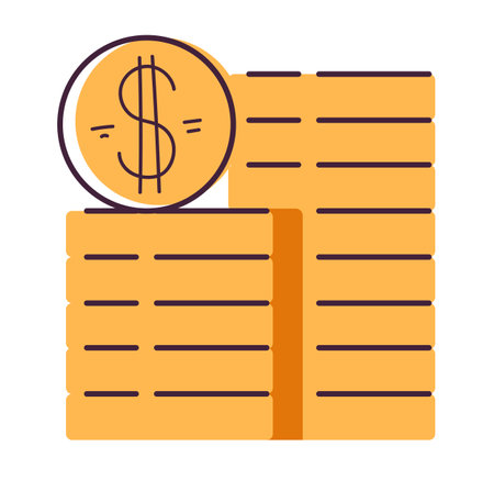 Gold coin money cash currency line art abstract concept. Vector graphic design element illustrationのイラスト素材