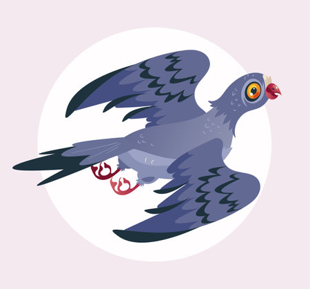 Pigeon character isolated vector art cartoon bird concept. Vector graphic design illustrationのイラスト素材