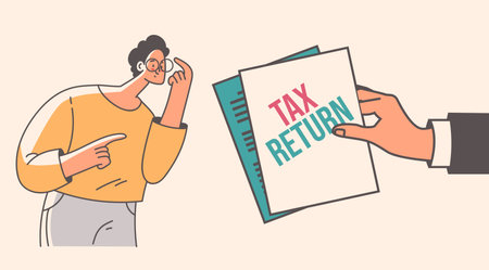 Tax money paid return concept. Vector graphic design illustration elementのイラスト素材