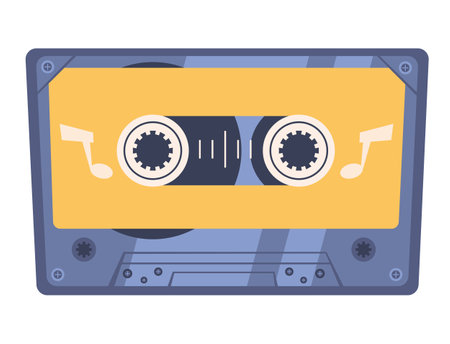 Retro cassette vintage tape disco audio music concept. Vector graphic design element illustrationのイラスト素材