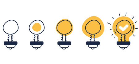 Lightbulb bulb lamp frame animation icon concept. Vector graphic design illustrationのイラスト素材