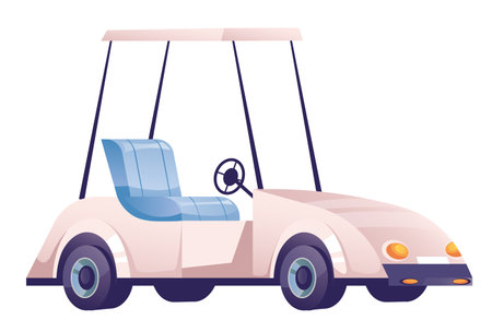 Golf cart car electric vehicle isolated concept. Vector graphic design element illustrationのイラスト素材