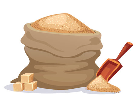 Sugar sack bag cube isolated concept. Vector graphic design illustrationのイラスト素材