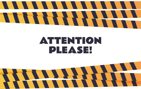 Attention warning important careful safety yellow black danger banner. Vector graphic design illustrationのイラスト素材