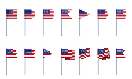 American USA flag wave united state america concept. Vector graphic design illustrationのイラスト素材