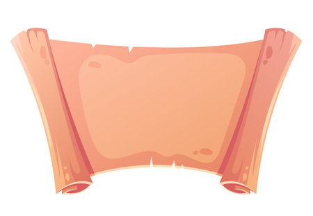 Parchment paper old scroll manuscript treasure concept. Vector graphic design illustration elementのイラスト素材