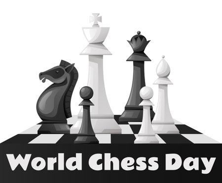Chess international championship world day concept. Vector graphic design illustrationのイラスト素材
