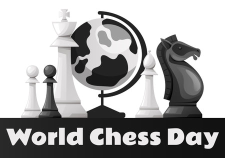 Chess international championship world day concept. Vector graphic design illustrationのイラスト素材