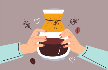 Coffee banner art cafe cappuccino beverage cup poster concept. Vector graphic design illustration elementのイラスト素材