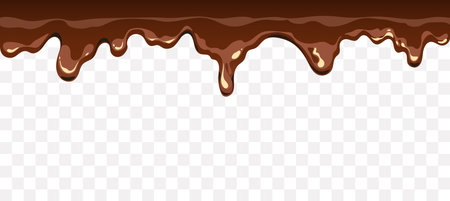 Chocolate melt flow border liquid banner concept. Vector design graphic illustrationのイラスト素材
