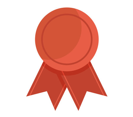 Medal bronze award emblem ribbon isolated concept. Vector design graphic illustrationのイラスト素材