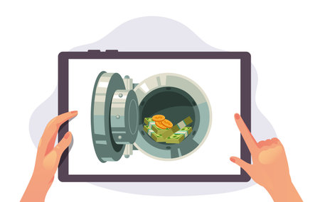 Secure payment bank fraud safe mobile app isolated concept. Vector design graphic illustrationのイラスト素材