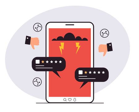 Cyber bully media social bullying cyberbullying abuse abstract concept. Vector design graphic illustrationのイラスト素材