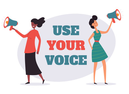 Demonstration banner protest demonstrate crowd concept. Vector design graphic illustrationのイラスト素材