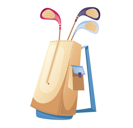 Golf bag club golfer tournament stick isolated concept. Vector design graphic illustrationのイラスト素材