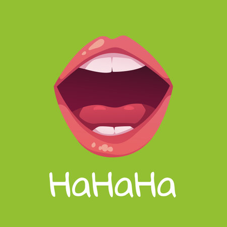 Laugh smile happy mouth isolated concept. Vector graphic design illustrationのイラスト素材