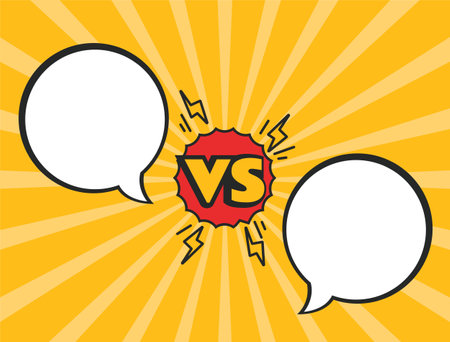 Versus vs compare game comic pop art poster concept. Vector design graphic illustrationのイラスト素材