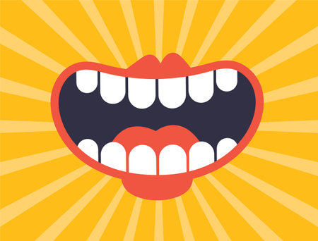 Laugh smile happy mouth isolated concept. Vector graphic design illustrationのイラスト素材