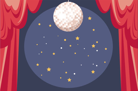 Curtain stage theater ceremony performance concept. Vector graphic design illustrationのイラスト素材