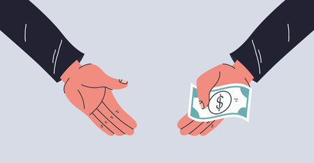 Corruption illegal corrupt bribery anticorruption concept. Vector graphic design illustrationのイラスト素材