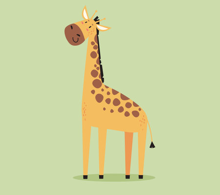 Giraffe cute zoo animal isolated on white background concept. Vector graphic design illustrationのイラスト素材