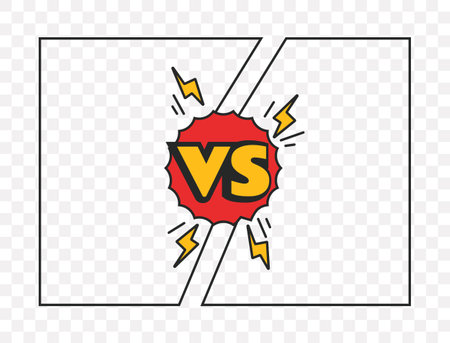 VS versus comic fight battle victory abstract concept banner. Vector graphic design illustrationのイラスト素材