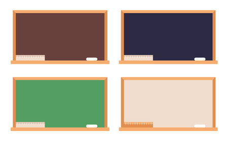 Chalkboard blackboard school classroom isolated set concept. Vector graphic design illustrationのイラスト素材