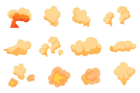 Smell cloud stink poison smoke gas isolated set concept. Vector graphic design illustrationのイラスト素材