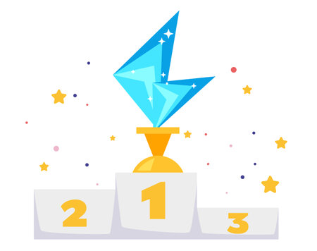Rank podium winner 1st 2nd 3rd place prize champion concept. Vector graphic design element illustrationのイラスト素材