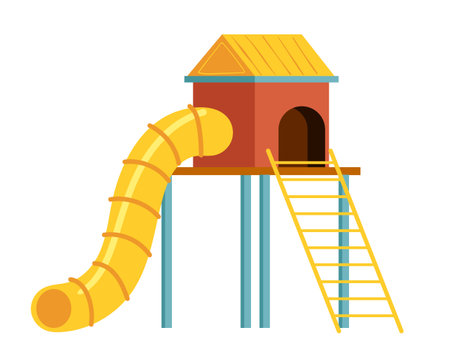 Playground slide park ground area kindergarten isolated concept. Vector flat graphic design illustrationのイラスト素材