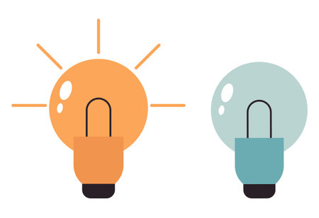 Lamp light bulb on off creative idea concept. Vector flat graphic design illustrationのイラスト素材