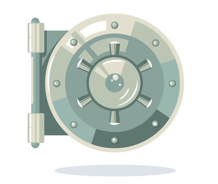 Close safe box bank money deposit isolated on white background. Vector flat graphic design illustrationのイラスト素材