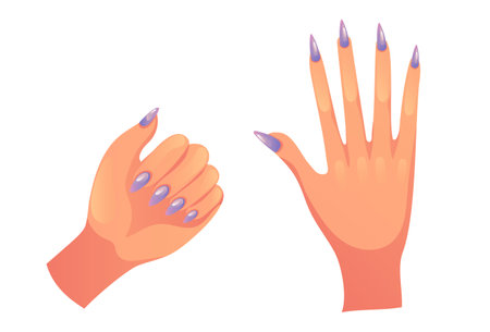 Manicure hand arm nail polish polish finger concept. Vector flat graphic design illustrationのイラスト素材