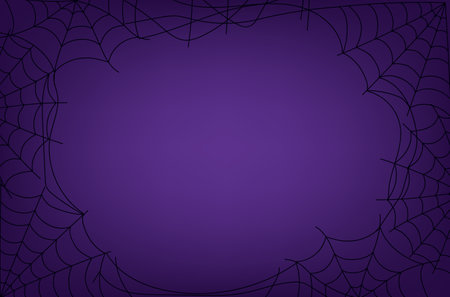 Halloween spider web border cobweb background banner concept. Vector graphic design illustrationのイラスト素材