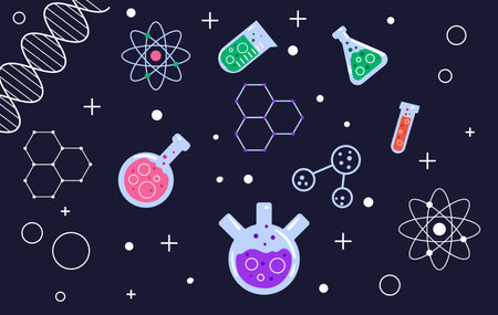 Science national scientist chemistry background research concept. Vector flat graphic design illustrationのイラスト素材