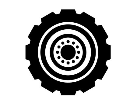 Wheel car tire race tyre vehicle drive black symbol isolated concept. Vector flat graphic design illustrationのイラスト素材