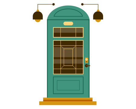 Door house front apartment isolated concept. Vector flat graphic design illustrationのイラスト素材